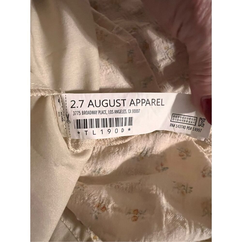 English Factory S Puff Sleeve Midi Dress Yellow Microfloral Cottagecore Milkmaid - Picture 13 of 14